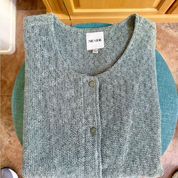 NIC+ZOE Gray Button Cardigan XXL – Cotton Blend Knit NWT - Picture 6 of 7